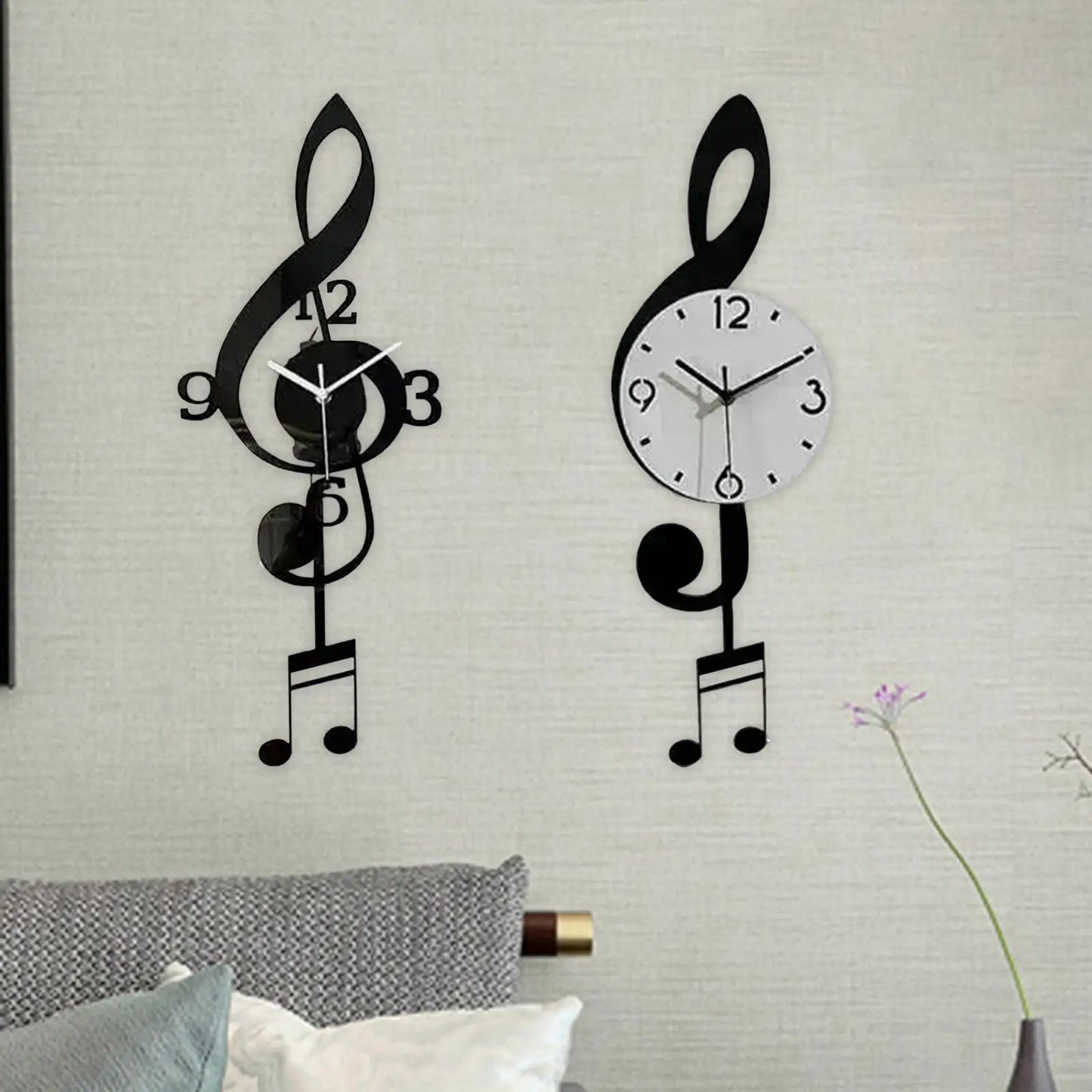 Musical Note Pendulum Wall Clock