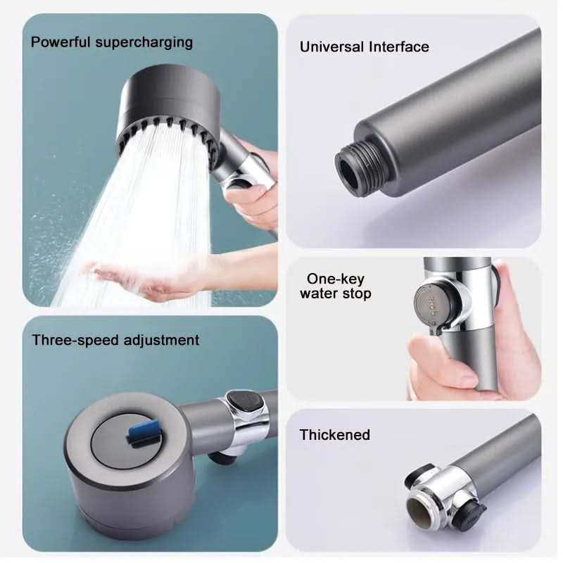 Filter shower head | High-pressure spray with stop button