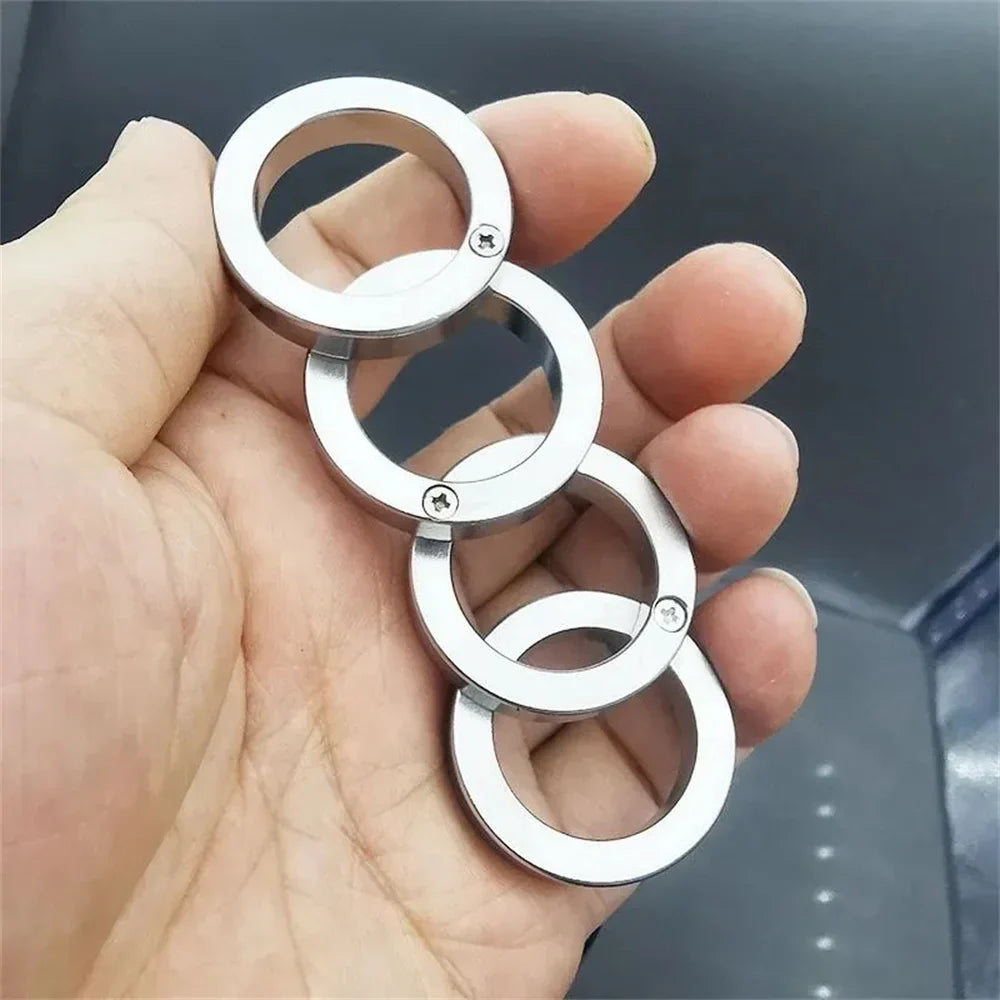 Self-Defense Ring Stainless Steel Foldable Rotatable Personal Safety Tool