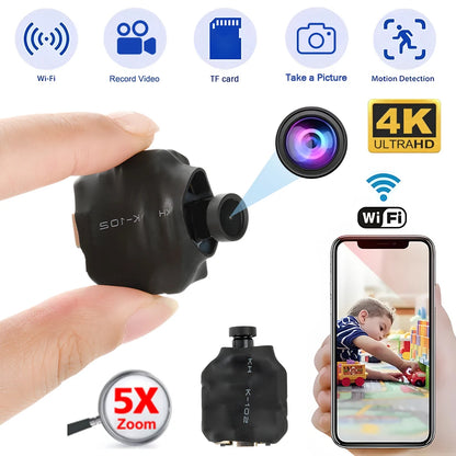Security Camera Wireless 4K Mini WiFi Indoor Surveillance Camera