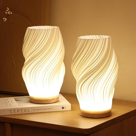 Serene Wavecrest Lamp | Modern Soft-Glow Table Light