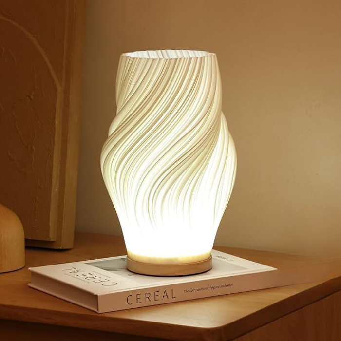 Serene Wavecrest Lamp | Modern Soft-Glow Table Light