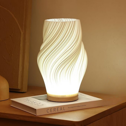 Serene Wavecrest Lamp | Modern Soft-Glow Table Light