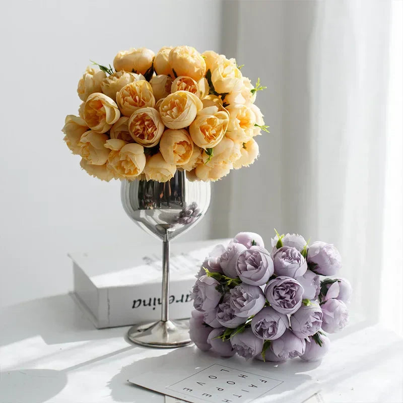 Wedding Bouquet Silk Peony Romantic 27 Bloom Flower Arrangement