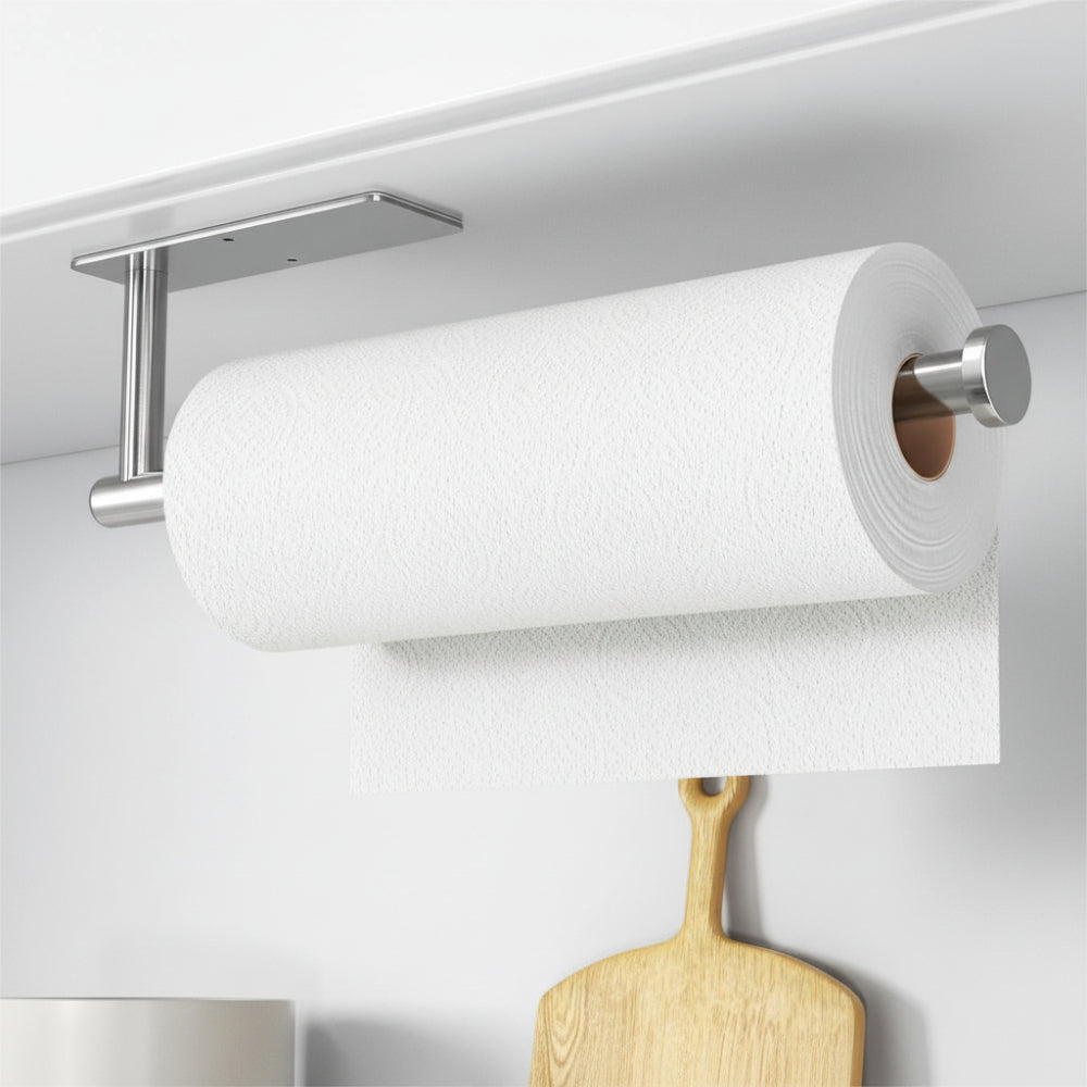 Paper Towel Holder Wall Mounted Rack Self Adhesive Drill
