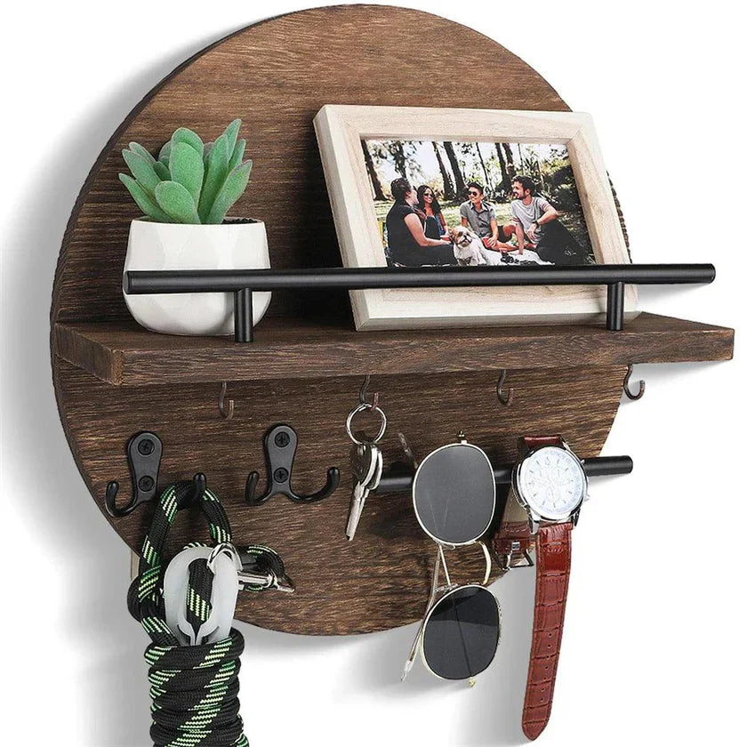 Wooden Key Holder Shelf | Entryway clutter control