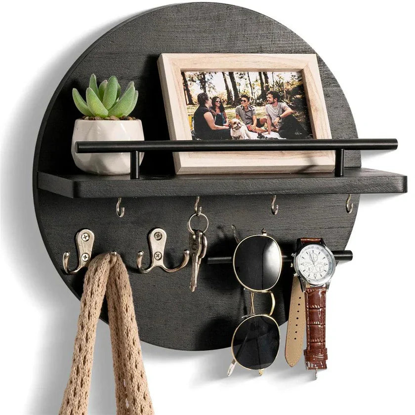 Wooden Key Holder Shelf | Entryway clutter control