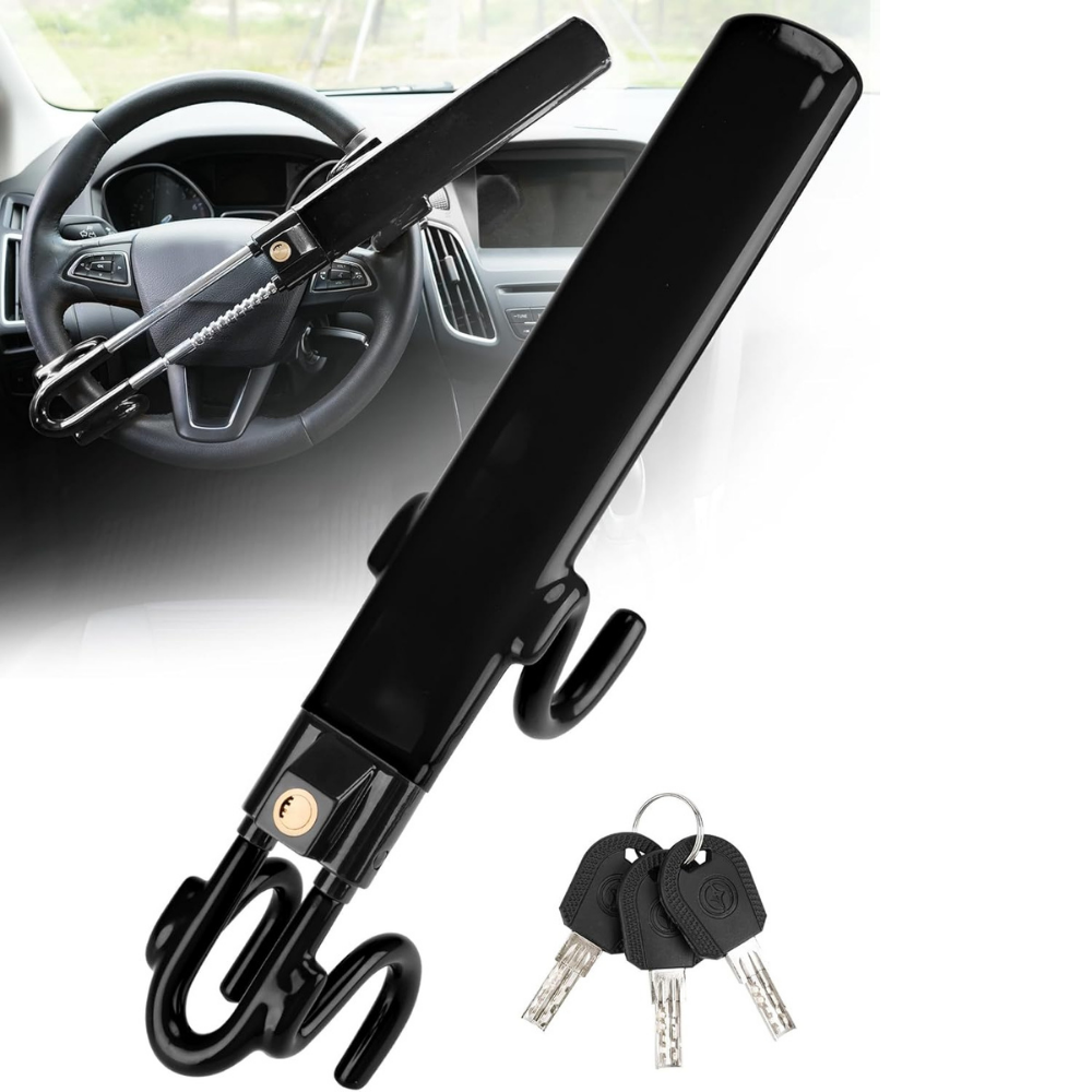 Steering Wheel Lock Heavy Duty Steel Anti Theft Car Security Bar