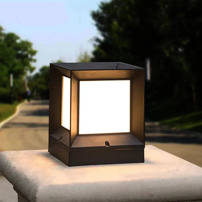 Outdoor Post Light | Modern Cube Design