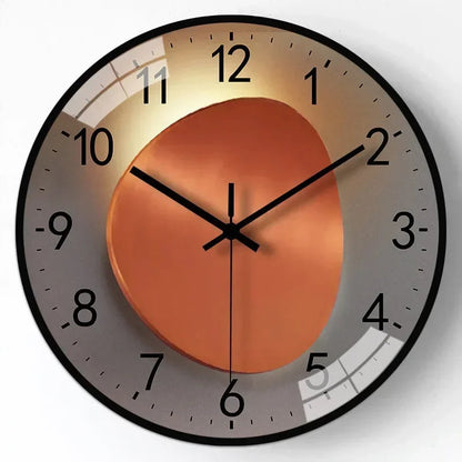 Silent Wall Clock | Gradient Gold Digital Design