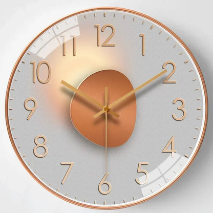 Silent Wall Clock | Gradient Gold Digital Design