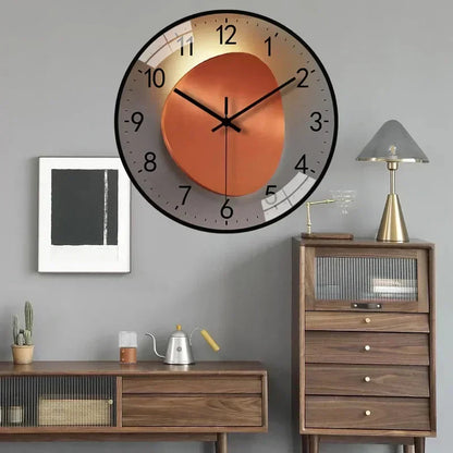 Silent Wall Clock | Gradient Gold Digital Design