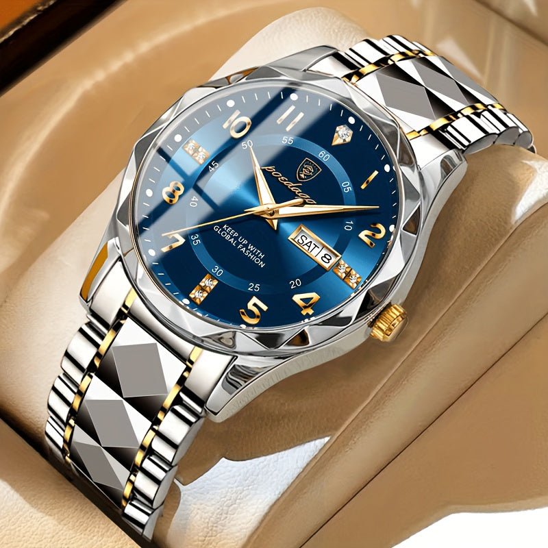 Men's Sports Watch | Blue Dial Stainless Steel Two-Tone