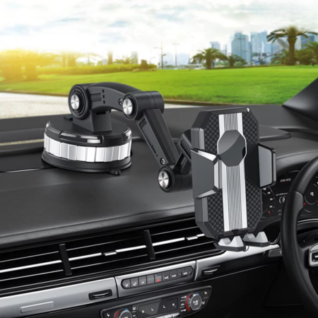 Car Phone Mount Holder with 360° Rotation for Dashboard & Windshield