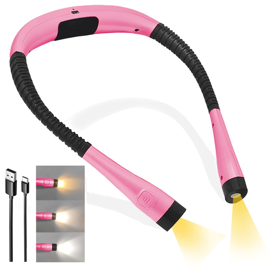 Upgraded LED Neck Reading Light 3 Colors Brightness Timer