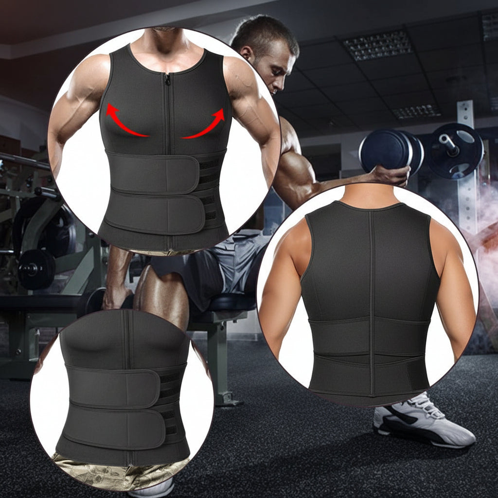Mens Neoprene Sauna Vest Slim Weight Training Gear
