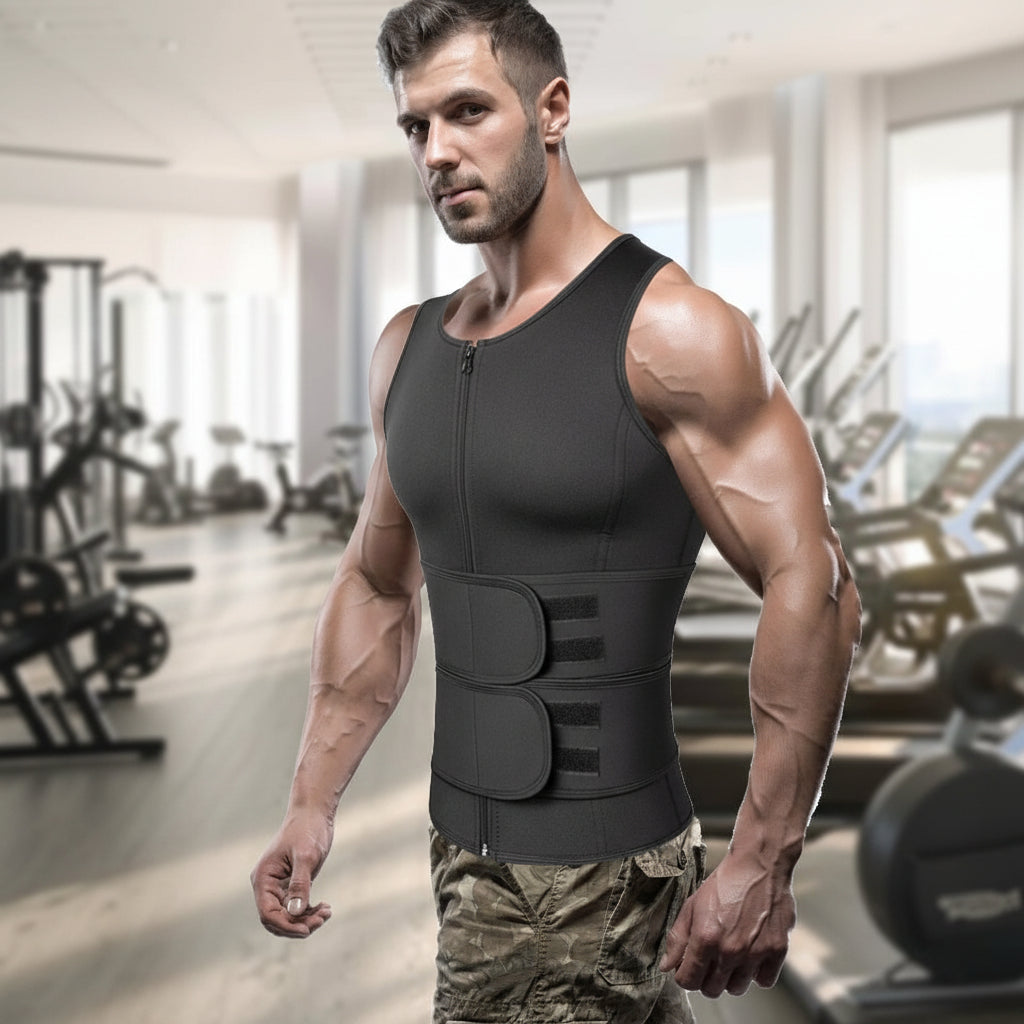 Mens Neoprene Sauna Vest Slim Weight Training Gear