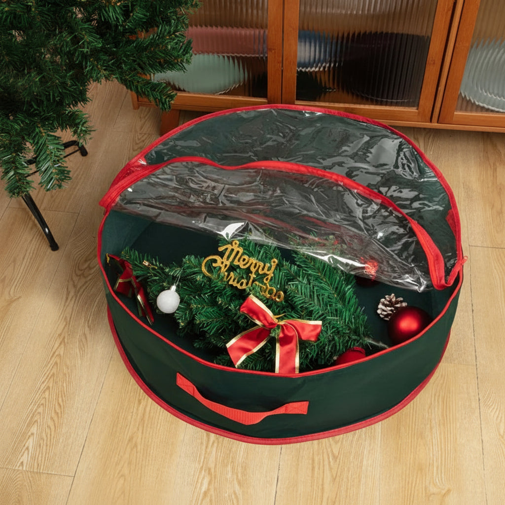 Christmas Wreath Storage Bag Garland Container Clear