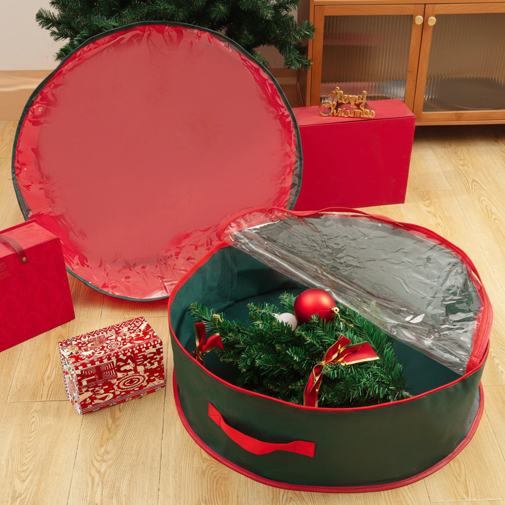 Christmas Wreath Storage Bag Garland Container Clear