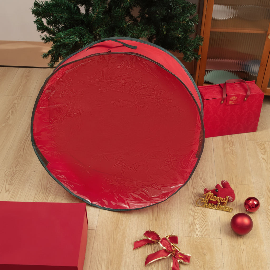 Christmas Wreath Storage Bag Garland Container Clear