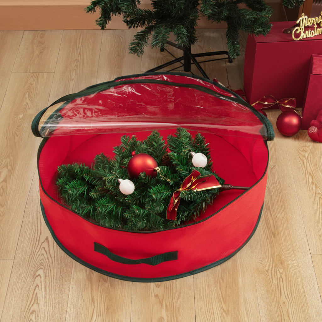 Christmas Wreath Storage Bag Garland Container Clear