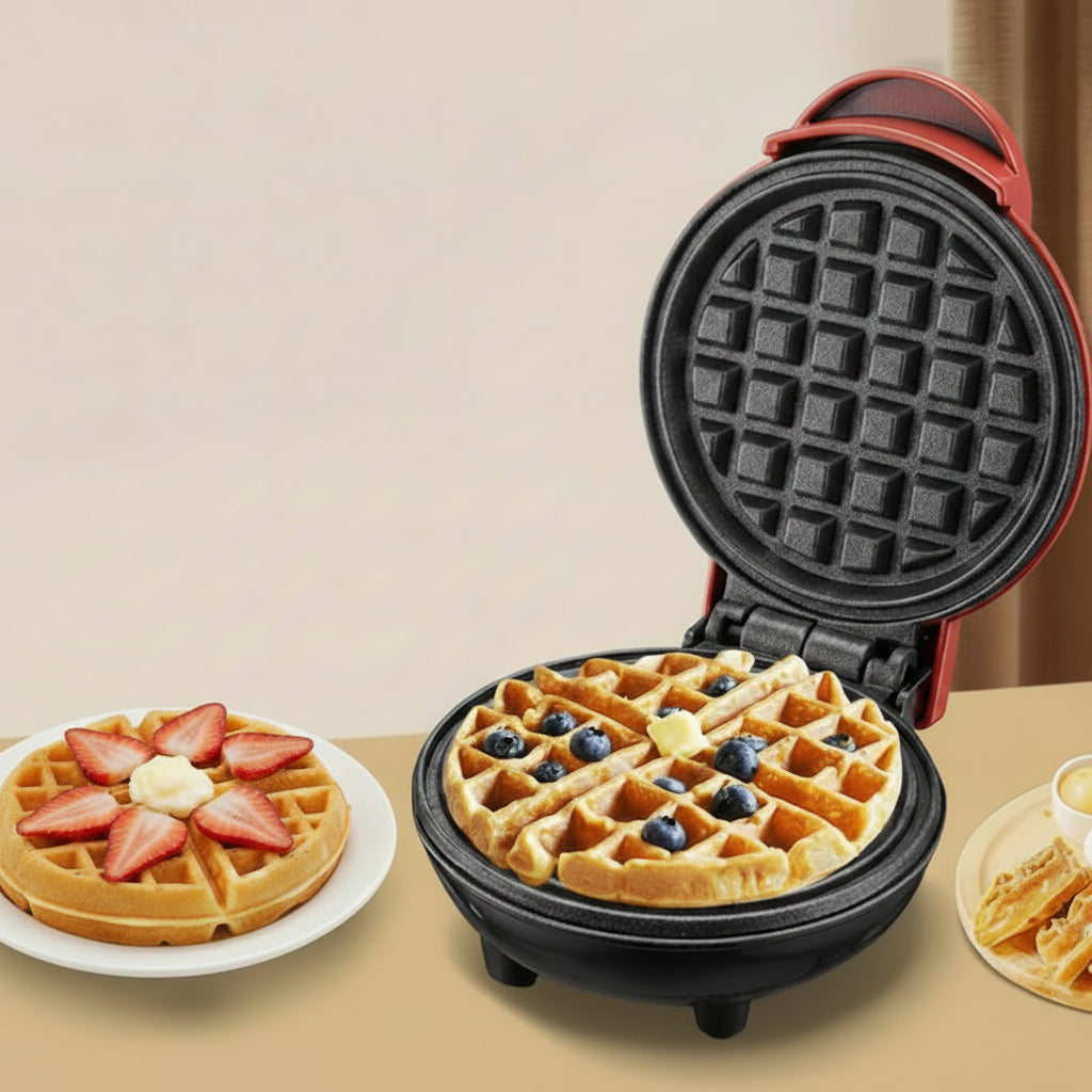 Electric Mini Waffle Maker Double Sided Heating Home Breakfast Roaster