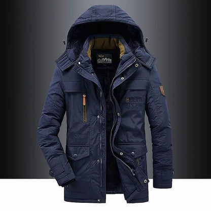 Winter Jacket Men's Fleece Lined Windproof Hooded Parka Coat