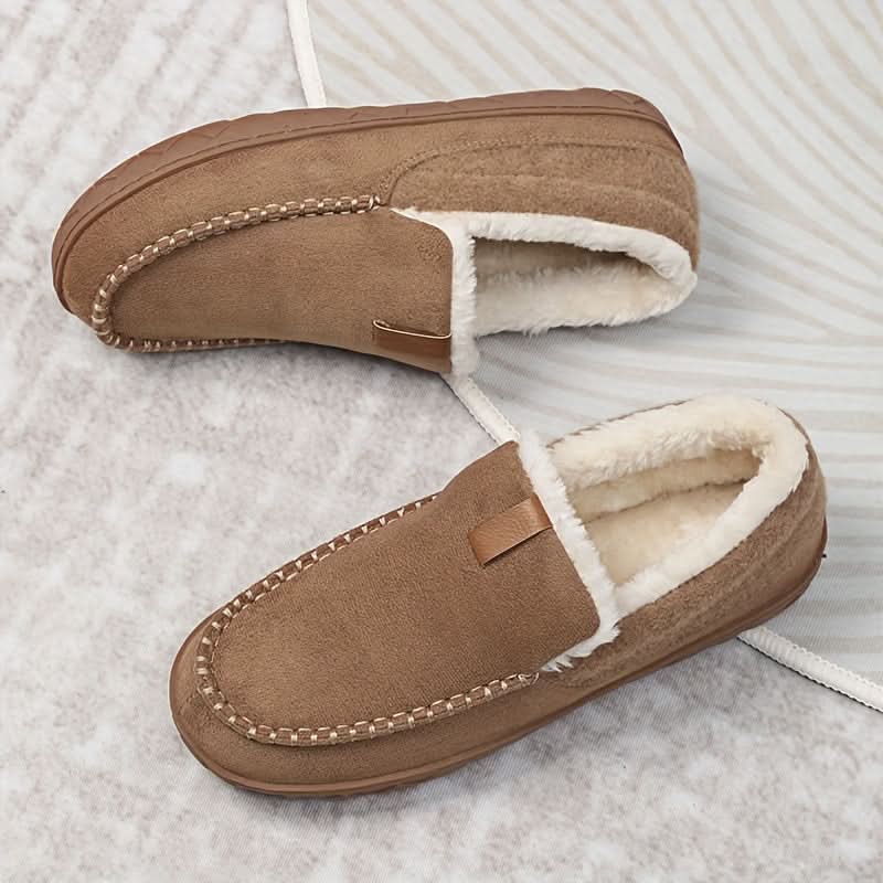 Mens Slippers Wool Warm Indoor House Loafer Shoes