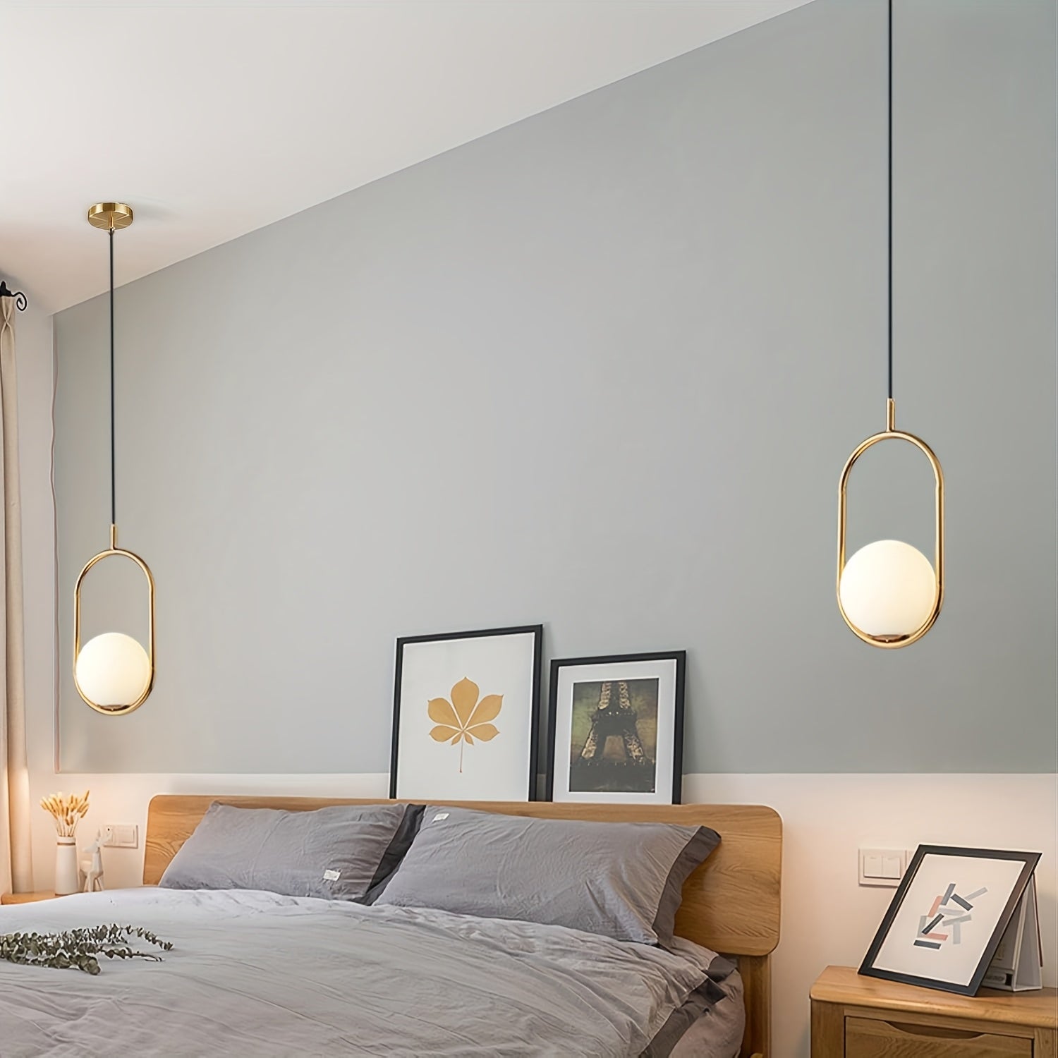 Modern Golden Pendant Chandelier | Minimalist Globe Hanging Light