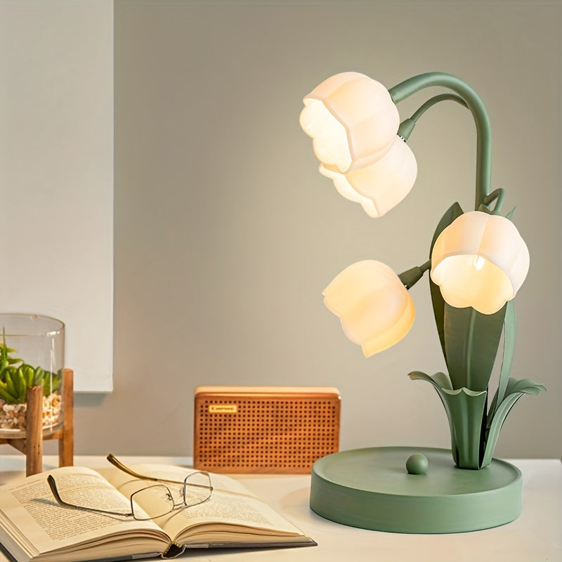 Elegant Floral Table Lamp | Flower Shade & Warm White Light
