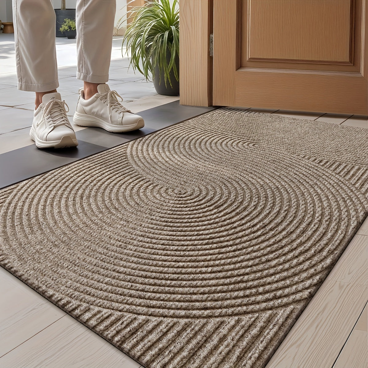 Non-Slip Geometric Door Mat | Indoor & Outdoor Entryway Rug