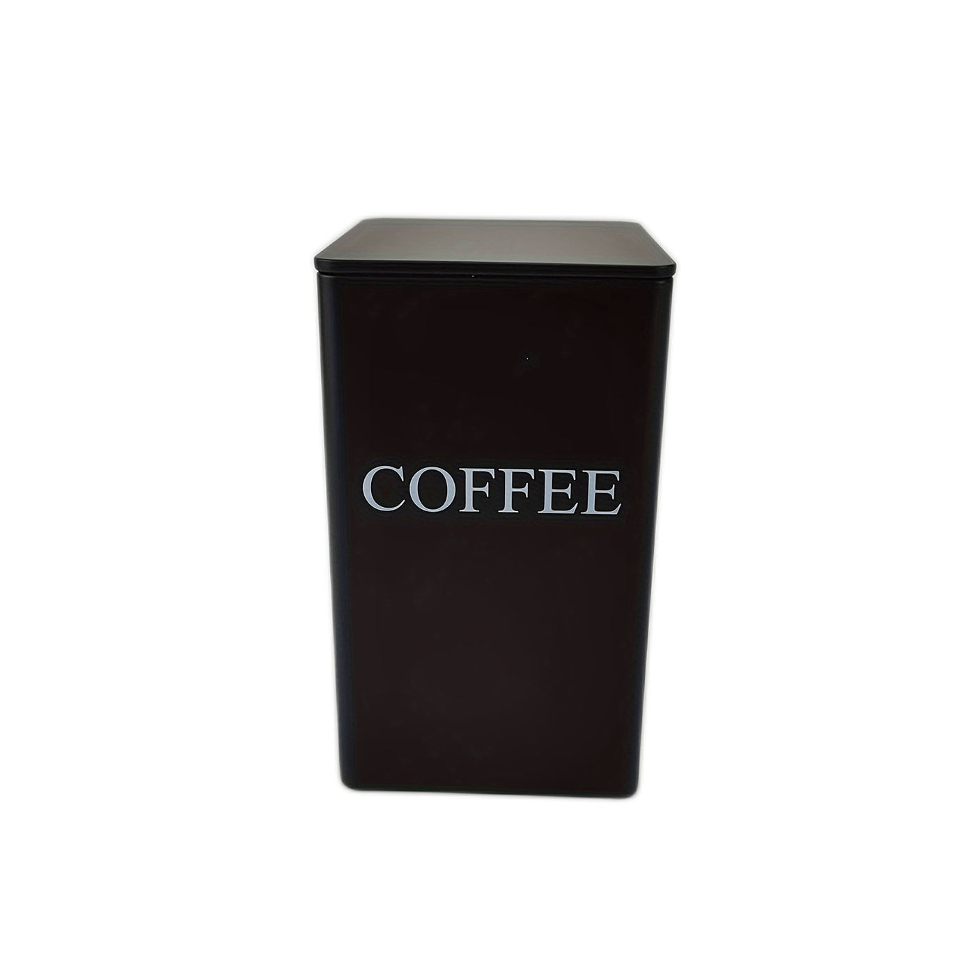 3-Piece Black Square Tea, Coffee & Sugar Storage Tins | Modern Kitchen Canisters Set