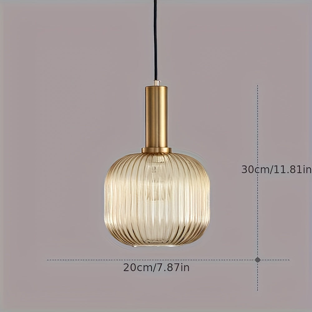 Modern Farmhouse Glass Pendant Light | Golden Finish | Kitchen Island Lighting