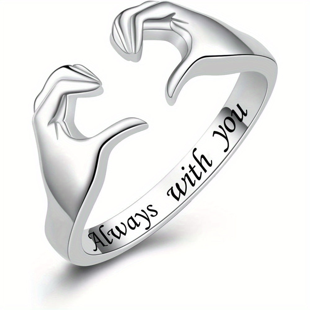 Adjustable Love Ring Bands Hugging Ring Couples