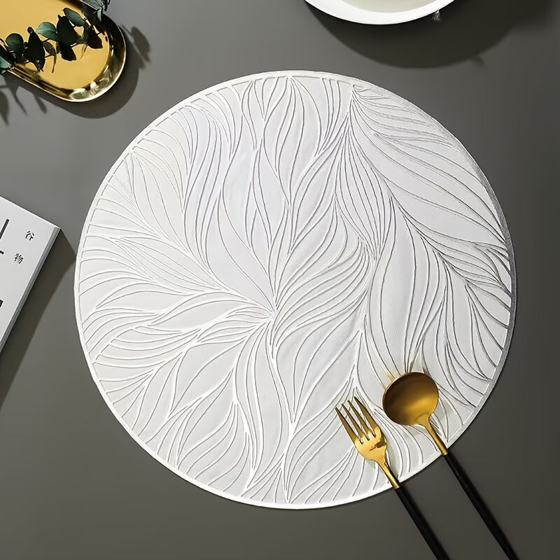 Round PVC Placemats with Golden Foil | Heat-Resistant & Stylish Table Mats