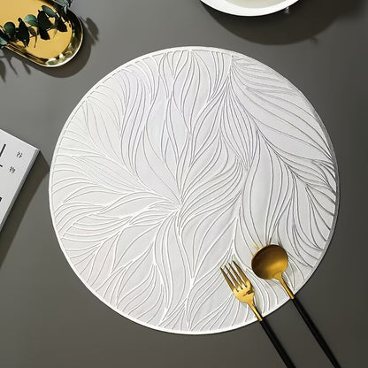 Round PVC Placemats with Golden Foil | Heat-Resistant & Stylish Table Mats