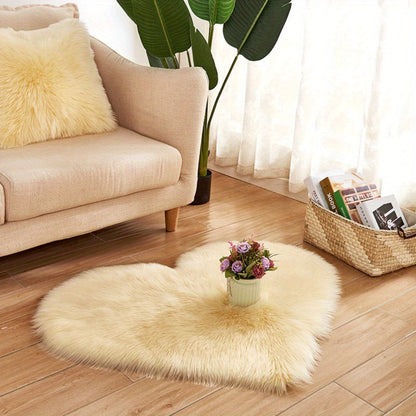 Plush Heart Shaped Mat Soft Decorative Mat Valentines
