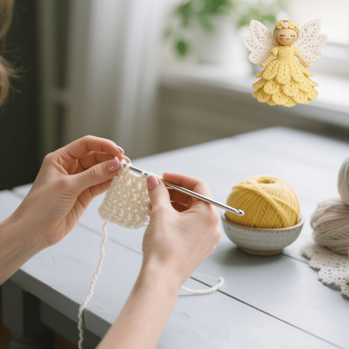 Crochet Kit DIY Craft Angel Ornament Handmade Decorative Set