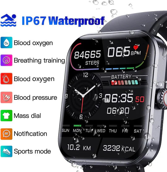Smartwatch with Non-Invasive Blood Glucose Monitor & Fitness Tracking