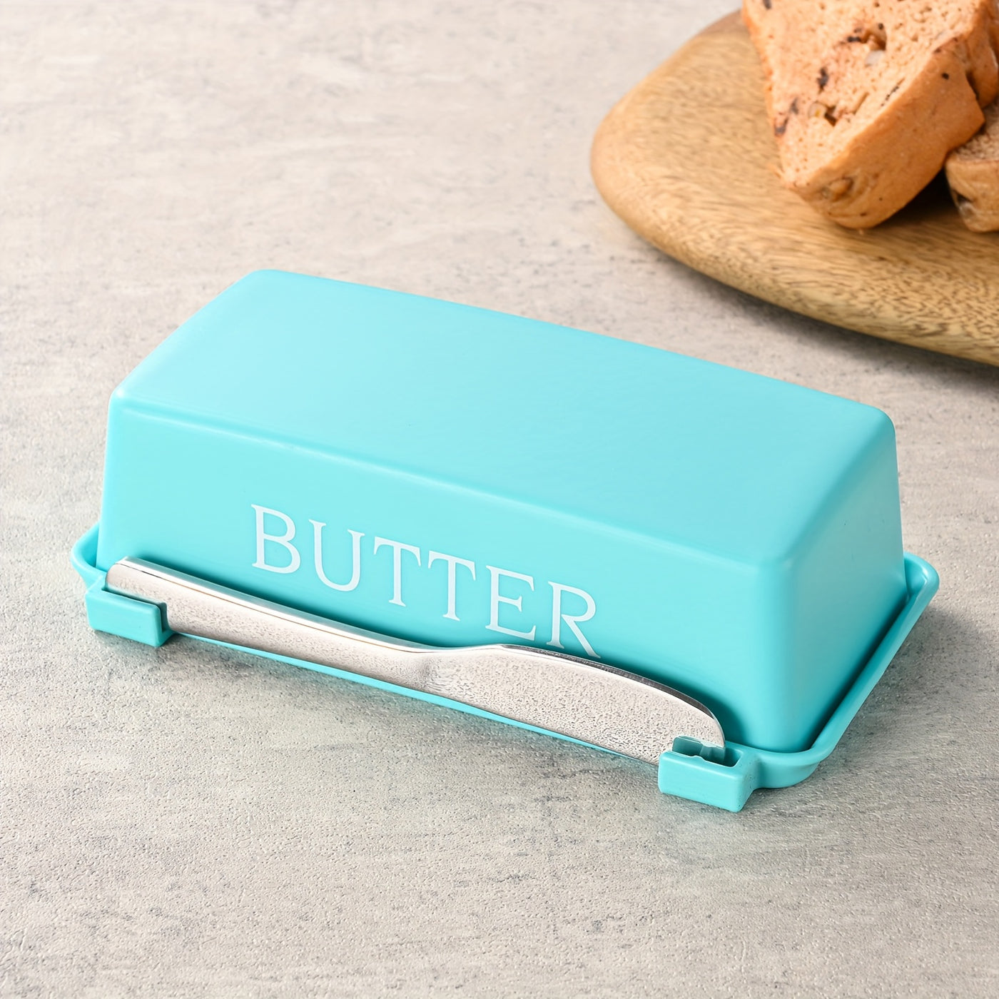 Food-Grade PP Butter Dish with Knife Set | Plastic Butter Container