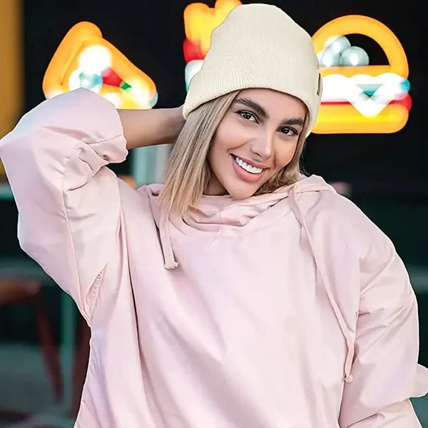 Winter Hat Silk Lined Wool Beanie for Warmth and Hair Protection