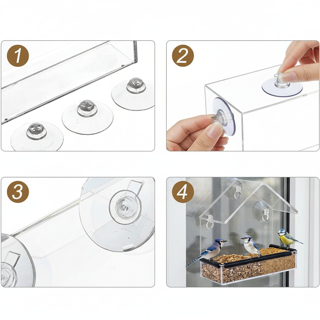 Bird House Windows Transparent Feeding House