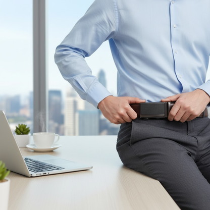 Leather Dress Belt for Men – Automatic Buckle, Elegant & Durable