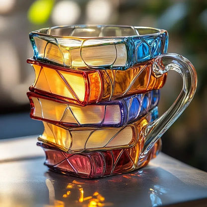 Book Style Mug Decorative Glass Book Mug