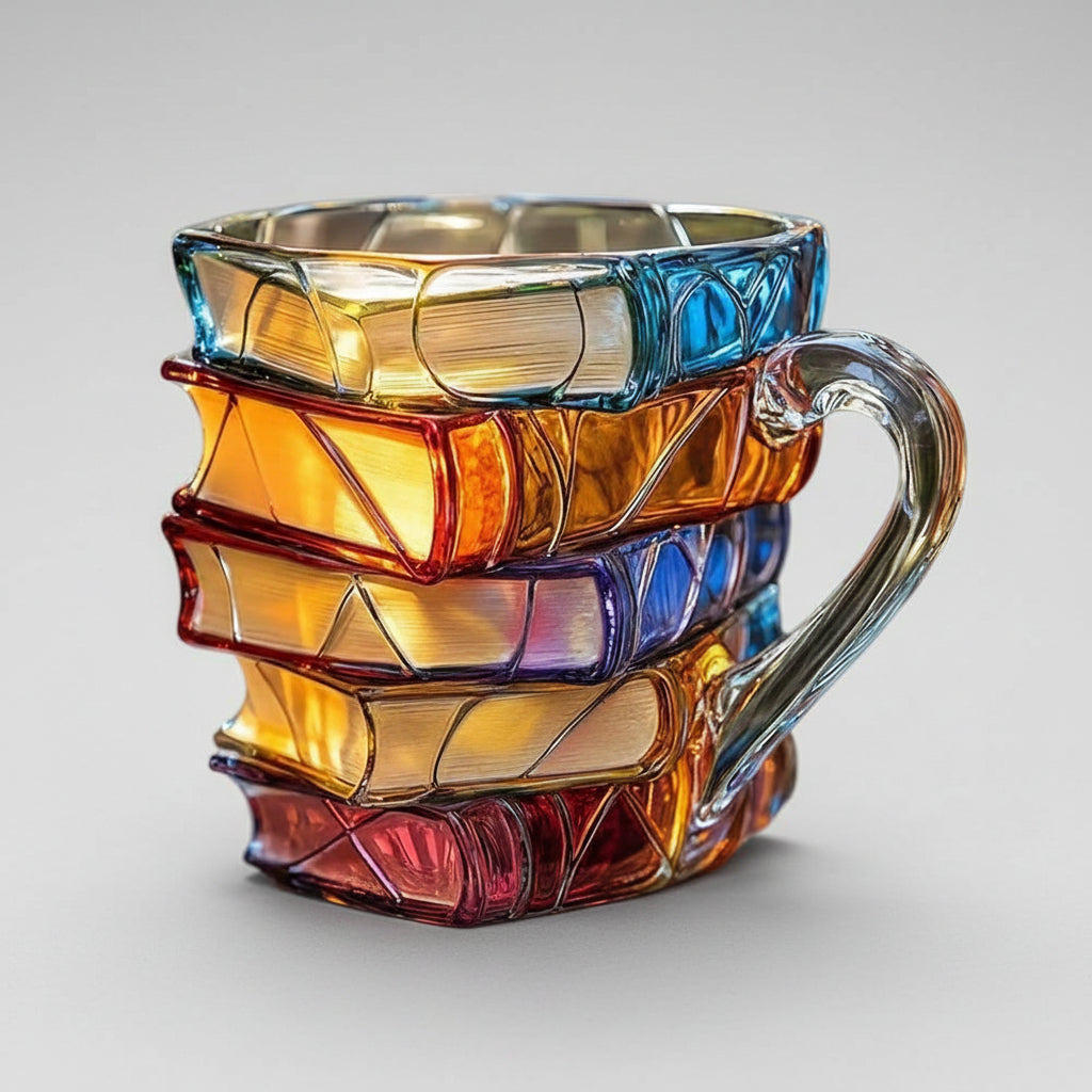 Book Style Mug Decorative Glass Book Mug