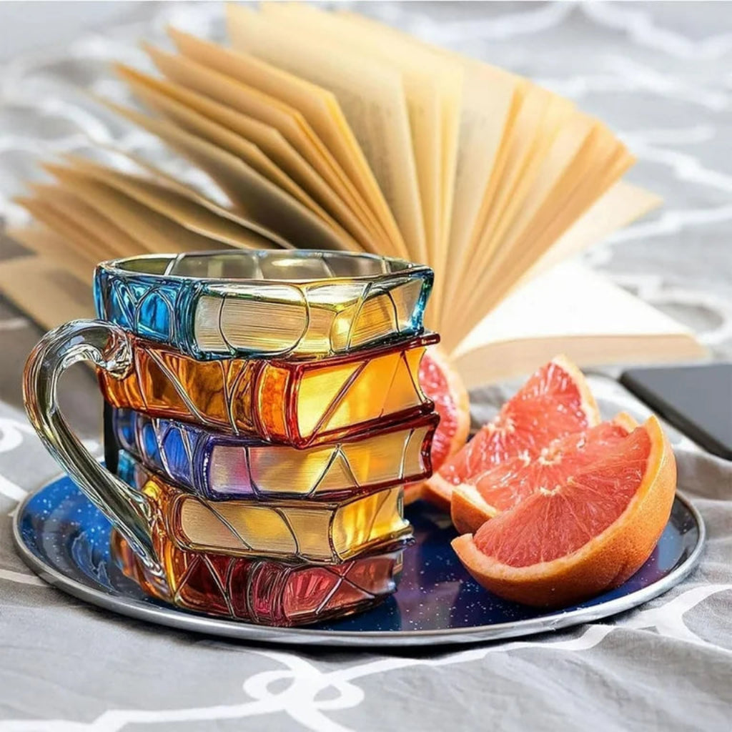 Book Style Mug Decorative Glass Book Mug