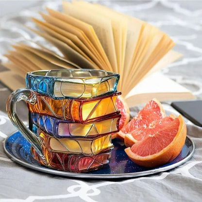 Book Style Mug Decorative Glass Book Mug