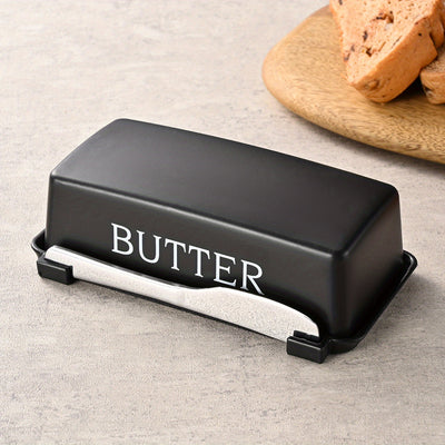 Food-Grade PP Butter Dish with Knife Set | Plastic Butter Container