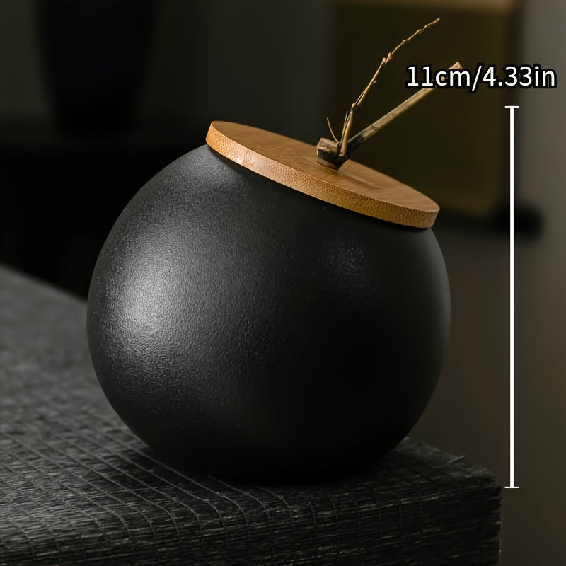 Ceramic Tea, Coffee & Sugar Canisters | Bamboo Lid Storage Jars