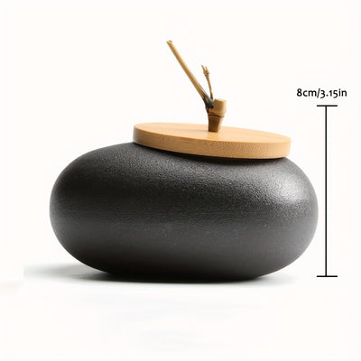 Ceramic Tea, Coffee & Sugar Canisters | Bamboo Lid Storage Jars